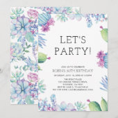 Invitation Fête d'anniversaire adulte d'été tropical moderne (Devant / Derrière)