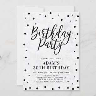 Invitation Fête d'anniversaire adulte moderne de 30 ans en ma