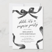 Invitation Fête d'anniversaire adulte Surprise Black Bow (Devant)