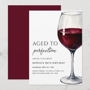 Invitation Fête d'anniversaire adulte : Vin vieilli à la perf