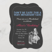 Invitation Fête d'anniversaire Alice au pays des merveilles s (Devant / Derrière)
