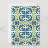 Invitation Fête d'anniversaire Amalfi Positano en tuiles bleu (Dos)