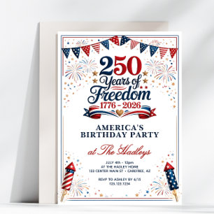 Invitation Fête d'anniversaire America 250 Libertés