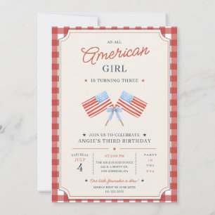 Invitation Fête d'anniversaire américaine pour fille tout en
