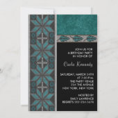 Invitation Fête d'anniversaire amérindienne Turquoise Bleu (Dos)