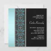 Invitation Fête d'anniversaire amérindienne Turquoise Bleu (Dos)