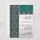Invitation Fête d'anniversaire amérindienne Turquoise Bleu (Dos)