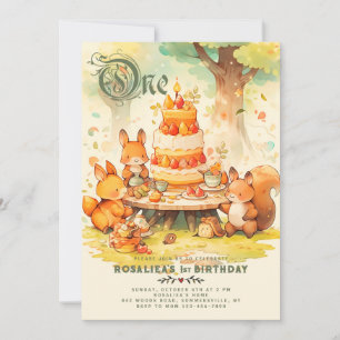 Invitation Fête d'anniversaire amis de la forêt