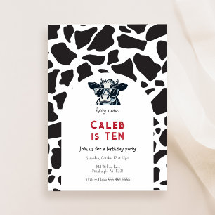 Invitation Fête d'anniversaire amusante Holy Cow