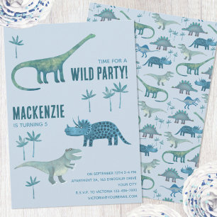Invitation Fête d'anniversaire amusante pour enfants avec din
