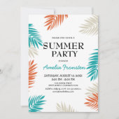 Invitation Fête d'anniversaire amusante sous les palmiers tro (Devant)