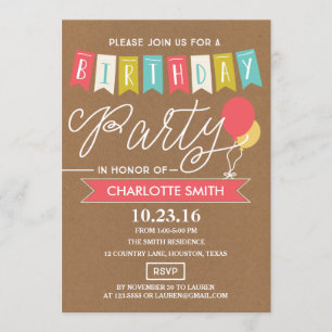 Invitation Fête d'anniversaire Anniversaire