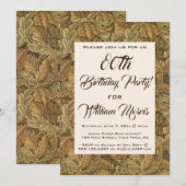 Invitation Fête d'anniversaire Antique Victorien Feuilles d'A (Devant / Derrière)