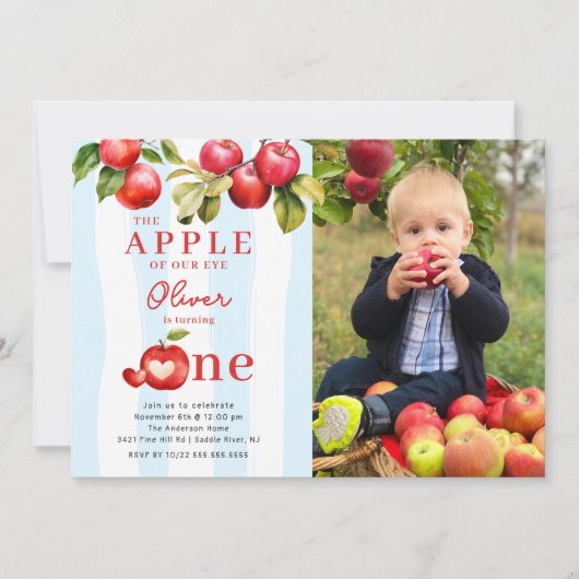 Invitation Fête d'anniversaire Apple (Devant)