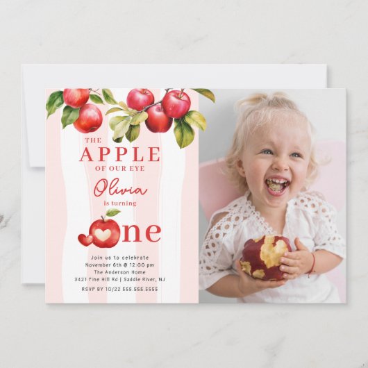 Invitation Fête d'anniversaire Apple (Devant)