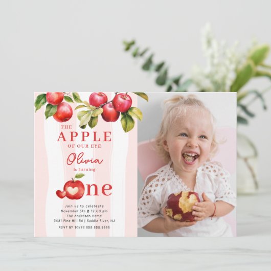 Invitation Fête d'anniversaire Apple (Debout devant)