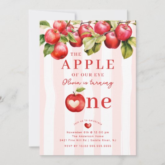 Invitation Fête d'anniversaire Apple (Devant)
