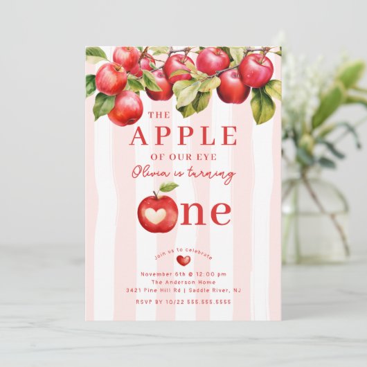 Invitation Fête d'anniversaire Apple (Debout devant)