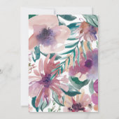 Invitation Fête d'anniversaire aquarelle florale élégante (Dos)