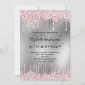 Invitation Fête d'anniversaire argent parties scintillant gou (Devant)