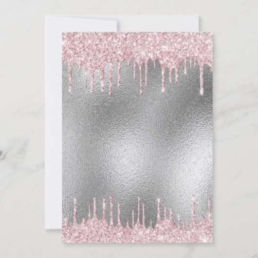 Invitation Fête d'anniversaire argent parties scintillant gou (Dos)