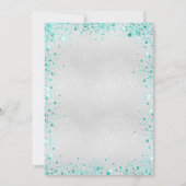 Invitation Fête d'anniversaire argent turquoise parties scint (Dos)