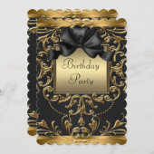 Invitation Fête d'anniversaire Art déco (Devant / Derrière)