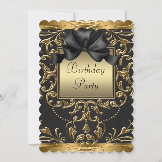 Invitation Fête d'anniversaire Art déco (Devant)