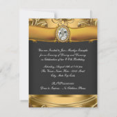 Invitation Fête d'anniversaire Art déco (Dos)