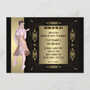 Invitation Fête d'anniversaire Art Déco des Années Folles