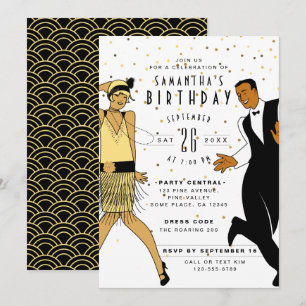 Invitation Fête d'anniversaire Art déco/Gatsby le Magnifique/