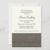 Invitation Fête d'anniversaire Art déco moderne horizontale (Dos)