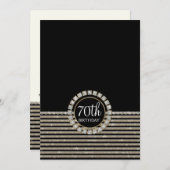 Invitation Fête d'anniversaire Art déco moderne horizontale (Devant / Derrière)
