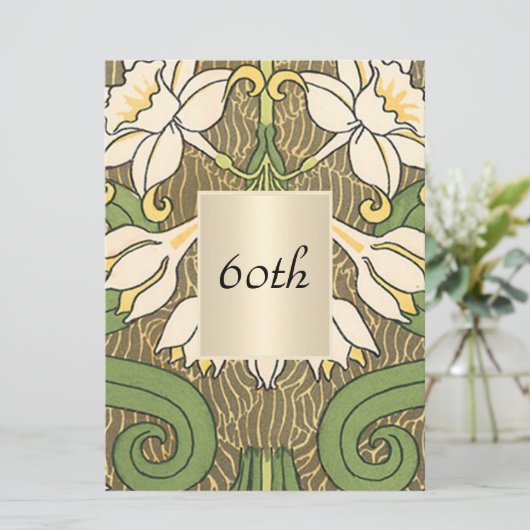 Invitation Fête d'anniversaire Art déco vintage (Debout devant)