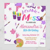 Invitation Fête d'anniversaire Art Party - Anniversaire de l' (Devant / Derrière)