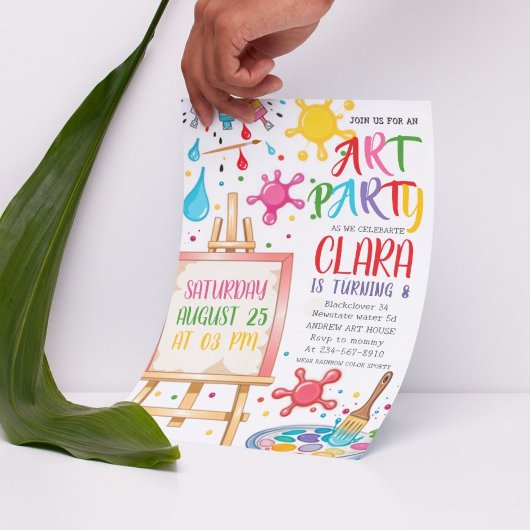 Invitation Fête d'anniversaire | Artiste Peinture d'art