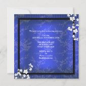 Invitation Fête d'anniversaire asiatique en bleu noir (Dos)