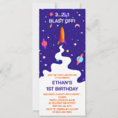 Invitation Fête d'anniversaire Astronaute Espace (Devant)