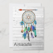 Invitation Fête d'anniversaire attrape-rêves amérindien (Devant)