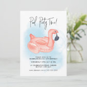Invitation Fête d'anniversaire au bord de la piscine l'été Fl (Debout devant)