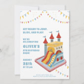 Invitation Fête d'anniversaire au château magique rebondissan (Devant)