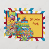 Invitation Fête d'anniversaire au cirque (Devant / Derrière)