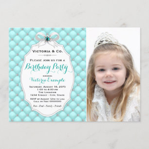 Invitation Fête d'anniversaire au diamant bleu sarcelle
