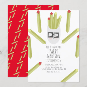 Invitation Fête d'anniversaire au restaurant Cute Fries