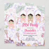 Invitation Fête d'anniversaire au spa (Devant / Derrière)