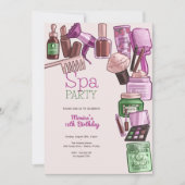 Invitation Fête d'anniversaire au spa de beauté (Devant)