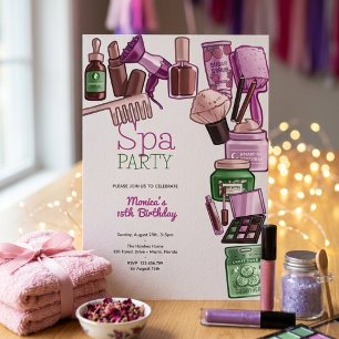 Invitation Fête d'anniversaire au spa de beauté