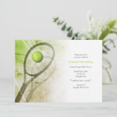 Invitation Fête d'anniversaire au tennis de la fille (Debout devant)