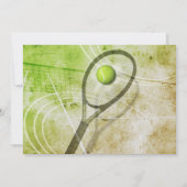 Invitation Fête d'anniversaire au tennis de la fille (Dos)