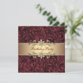 Invitation Fête d'anniversaire au vin rouge de Bourgogne et o (Debout devant)